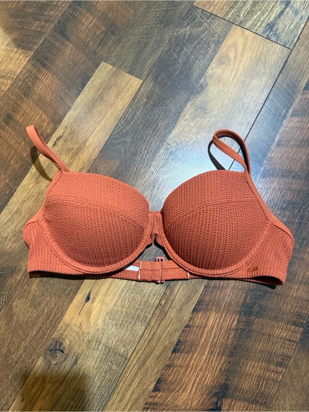 PINK Victoria's Secret Rust Textured Padded Swim Bra